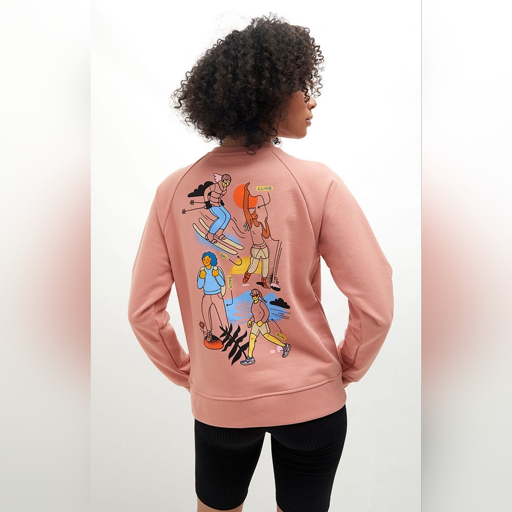 The North Face International Women's Day Coral Pink Ski Crewneck Sweater Size S